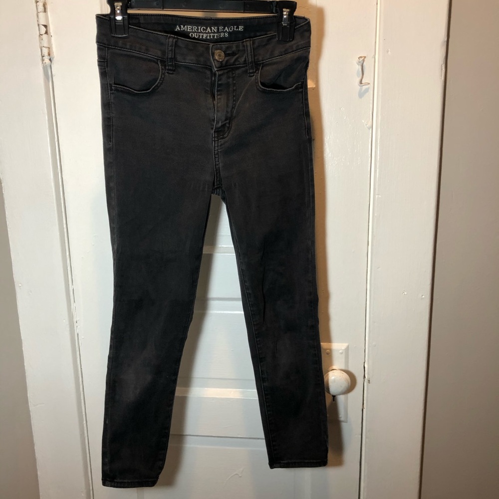 American Eagle Hi-Rise Jegging Crop Black Jeans